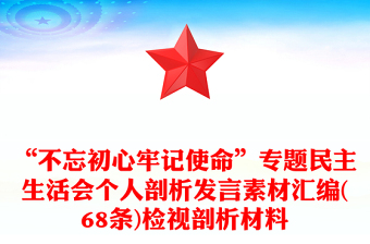 “不忘初心牢記使命”專題民主生活會(huì)個(gè)人剖析發(fā)言素材匯編(68條)檢視剖析材料