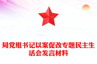 局黨組書記以案促改專題民主生活會發(fā)言材料