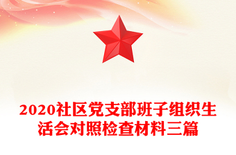 2020社區(qū)黨支部班子組織生活會(huì)對(duì)照檢查材料三篇