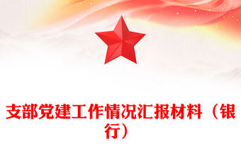 支部黨建工作情況匯報材料（銀行）