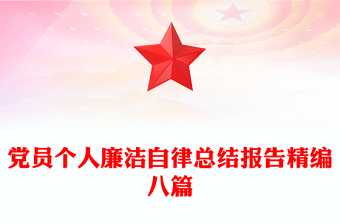 黨員個人廉潔自律總結報告精編八篇