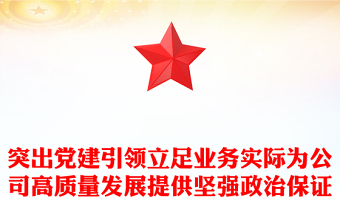 突出黨建引領(lǐng)立足業(yè)務(wù)實(shí)際為公司高質(zhì)量發(fā)展提供堅(jiān)強(qiáng)政治保證