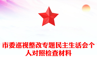 市委巡視整改專(zhuān)題民主生活會(huì)個(gè)人對(duì)照檢查材料