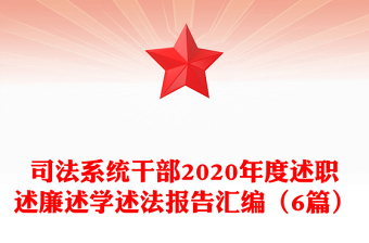 司法系統(tǒng)干部2020年度述職述廉述學述法報告匯編（6篇）