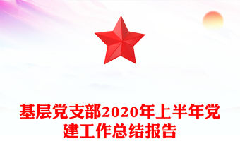 基層黨支部2020年上半年黨建工作總結報告