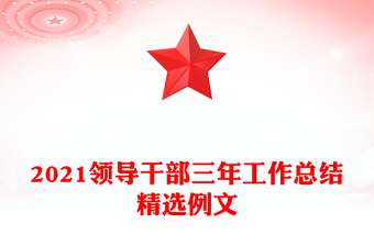 2021領(lǐng)導(dǎo)干部三年工作總結(jié)精選例文