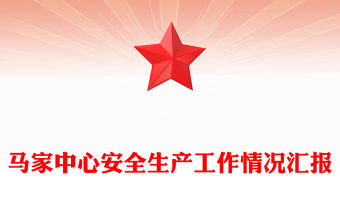 馬家中心安全生產工作情況匯報