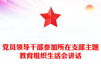 黨員領(lǐng)導(dǎo)干部參加所在支部主題教育組織生活會(huì)講話