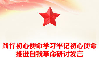 踐行初心使命學習牢記初心使命推進自我革命研討發言