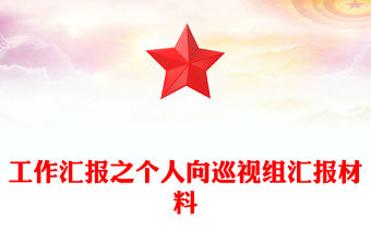 工作匯報之個人向巡視組匯報材料