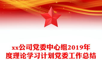 xx公司黨委中心組2019年度理論學(xué)習(xí)計(jì)劃黨委工作總結(jié)