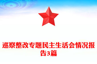 巡察整改專題民主生活會(huì)情況報(bào)告3篇