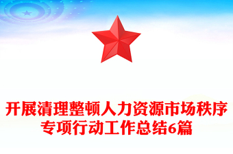 開(kāi)展清理整頓人力資源市場(chǎng)秩序?qū)m?xiàng)行動(dòng)工作總結(jié)6篇