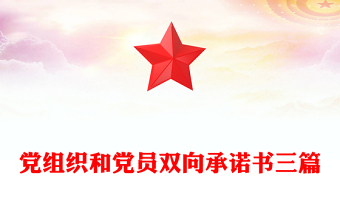 黨組織和黨員雙向承諾書(shū)三篇