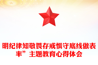 明紀(jì)律知敬畏存戒懼守底線做表率”主題教育心得體會