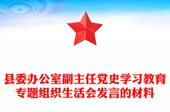 縣委辦公室副主任黨史學(xué)習(xí)教育專題組織生活會發(fā)言的材料