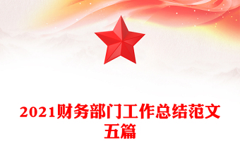 2021財務部門工作總結范文五篇