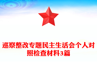巡察整改專題民主生活會個人對照檢查材料3篇