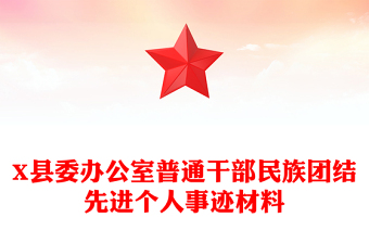 X縣委辦公室普通干部民族團結(jié)先進個人事跡材料