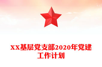 XX基層黨支部2020年黨建工作計(jì)劃