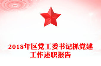 2018年區黨工委書記抓黨建工作述職報告