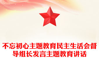 不忘初心主題教育民主生活會督導組長發言主題教育講話