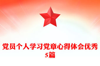 黨員個人學習黨章心得體會優秀5篇