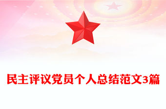 民主評議黨員個人總結范文3篇
