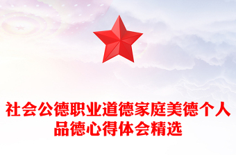 社會公德職業(yè)道德家庭美德個人品德心得體會精選