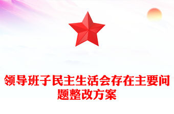 領導班子民主生活會存在主要問題整改方案