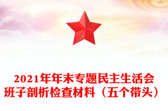 2021年年末專題民主生活會班子剖析檢查材料（五個帶頭）