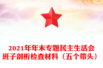 2021年年末專題民主生活會班子剖析檢查材料（五個帶頭）