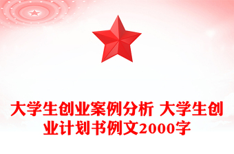 大學(xué)生創(chuàng)業(yè)案例分析 大學(xué)生創(chuàng)業(yè)計劃書例文2000字