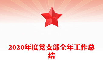 2020年度黨支部全年工作總結