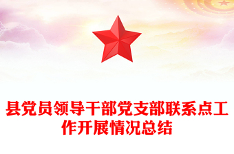 縣黨員領(lǐng)導(dǎo)干部黨支部聯(lián)系點工作開展情況總結(jié)