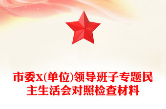 市委X(單位)領導班子專題民主生活會對照檢查材料