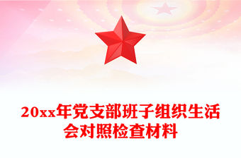 20xx年黨支部班子組織生活會對照檢查材料