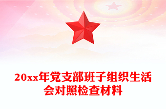 20xx年黨支部班子組織生活會對照檢查材料