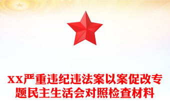 XX嚴(yán)重違紀(jì)違法案以案促改專(zhuān)題民主生活會(huì)對(duì)照檢查材料