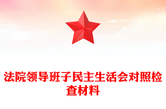 法院領導班子民主生活會對照檢查材料