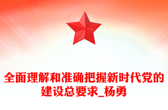 全面理解和準(zhǔn)確把握新時(shí)代黨的建設(shè)總要求_楊勇