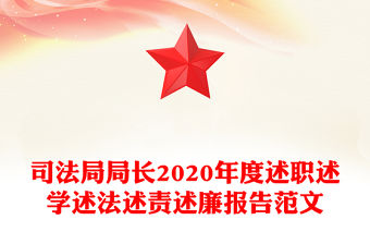 司法局局長2020年度述職述學述法述責述廉報告范文