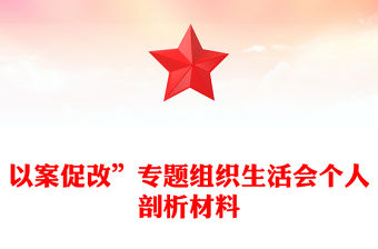 以案促改”專題組織生活會個人剖析材料