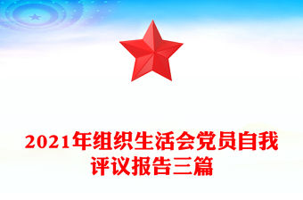 2021年組織生活會黨員自我評議報告三篇