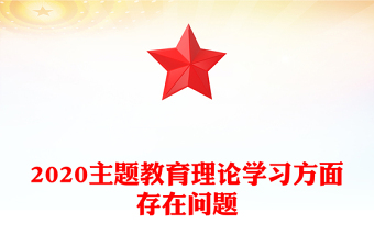 2020主題教育理論學(xué)習(xí)方面存在問(wèn)題