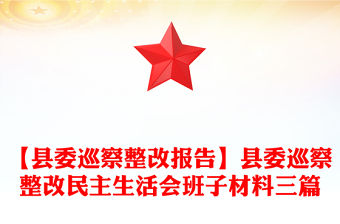 【縣委巡察整改報告】縣委巡察整改民主生活會班子材料三篇
