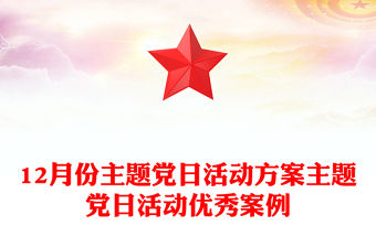 12月份主題黨日活動方案主題黨日活動優秀案例