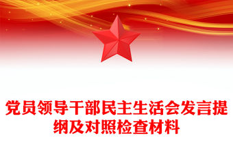 黨員領(lǐng)導(dǎo)干部民主生活會發(fā)言提綱及對照檢查材料