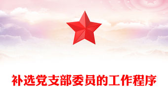 補選黨支部委員的工作程序