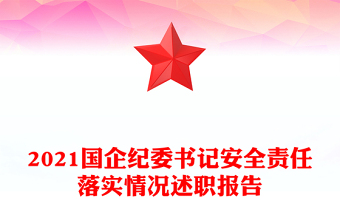 2021國(guó)企紀(jì)委書記安全責(zé)任落實(shí)情況述職報(bào)告